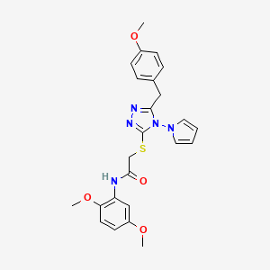 N-(2,5-dimethoxyphenyl)-2-((5-(4-methoxybenzyl)-4-(1H-pyrrol-1-yl)-4H-1,2,4-triazol-3-yl)thio)acetamide
