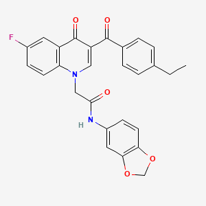N-(1,3-benzodioxol-5-yl)-2-[3-(4-ethylbenzoyl)-6-fluoro-4-oxoquinolin-1-yl]acetamide