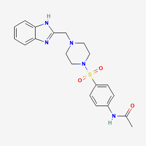 molecular formula C20H23N5O3S B2425047 N-(4-((4-((1H-benzo[d]imidazol-2-yl)methyl)piperazin-1-yl)sulfonyl)phenyl)acetamide CAS No. 1170372-56-1