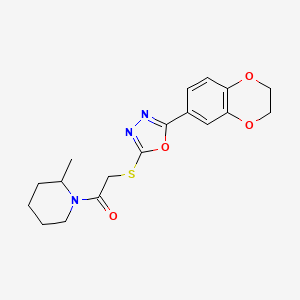1-({[5-(2,3-Dihydro-1,4-benzodioxin-6-yl)-1,3,4-oxadiazol-2-yl]thio}acetyl)-2-methylpiperidine