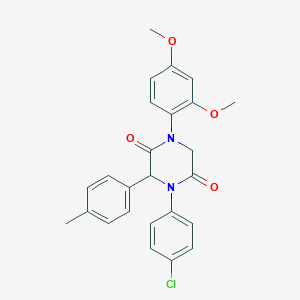 4-(4-Chlorophenyl)-1-(2,4-dimethoxyphenyl)-3-(4-methylphenyl)-2,5-piperazinedione