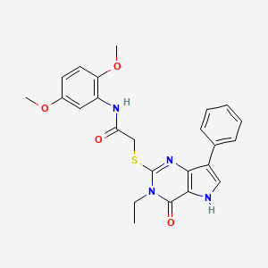 N-(2,5-dimethoxyphenyl)-2-[(3-ethyl-4-oxo-7-phenyl-4,5-dihydro-3H-pyrrolo[3,2-d]pyrimidin-2-yl)sulfanyl]acetamide
