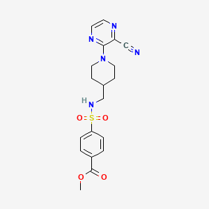B2425066 methyl 4-(N-((1-(3-cyanopyrazin-2-yl)piperidin-4-yl)methyl)sulfamoyl)benzoate CAS No. 1797286-30-6