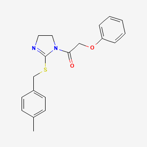 1-[2-[(4-Methylphenyl)methylsulfanyl]-4,5-dihydroimidazol-1-yl]-2-phenoxyethanone