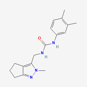 1-(3,4-Dimethylphenyl)-3-((2-methyl-2,4,5,6-tetrahydrocyclopenta[c]pyrazol-3-yl)methyl)urea