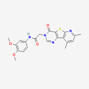 molecular formula C21H20N4O4S B2425074 N-(3,4-dimethoxyphenyl)-2-(7,9-dimethyl-4-oxopyrido[3',2':4,5]thieno[3,2-d]pyrimidin-3(4H)-yl)acetamide CAS No. 946235-52-5