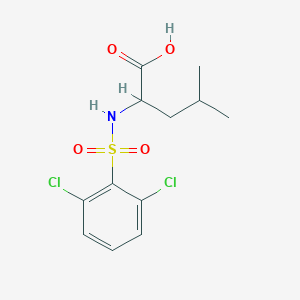 molecular formula C12H15Cl2NO4S B2425081 2-(2,6-Dichlorobenzenesulfonamido)-4-methylpentanoic acid CAS No. 1009003-67-1