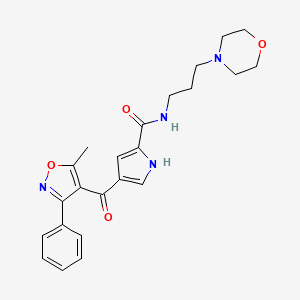 molecular formula C23H26N4O4 B2425086 4-(5-methyl-3-phenyl-1,2-oxazole-4-carbonyl)-N-(3-morpholin-4-ylpropyl)-1H-pyrrole-2-carboxamide CAS No. 439109-67-8