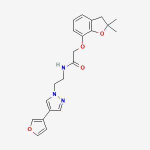 2-((2,2-dimethyl-2,3-dihydrobenzofuran-7-yl)oxy)-N-(2-(4-(furan-3-yl)-1H-pyrazol-1-yl)ethyl)acetamide