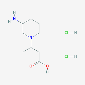 molecular formula C9H20Cl2N2O2 B2425092 3-(3-Aminopiperidin-1-yl)butanoic acid;dihydrochloride CAS No. 2460756-91-4