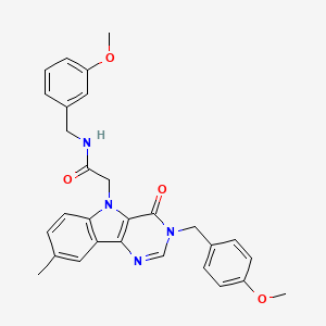 molecular formula C29H28N4O4 B2425095 N-(3-methoxybenzyl)-2-(3-(4-methoxybenzyl)-8-methyl-4-oxo-3H-pyrimido[5,4-b]indol-5(4H)-yl)acetamide CAS No. 1184968-94-2