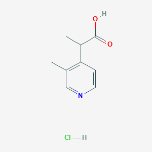 molecular formula C9H12ClNO2 B2425096 2-(3-甲基吡啶-4-基)丙酸；盐酸盐 CAS No. 2309461-44-5