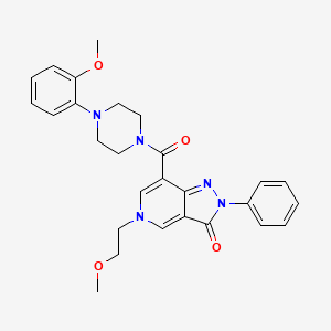 molecular formula C27H29N5O4 B2425103 5-(2-甲氧基乙基)-7-(4-(2-甲氧基苯基)哌嗪-1-羰基)-2-苯基-2H-吡唑并[4,3-c]吡啶-3(5H)-酮 CAS No. 921579-52-4