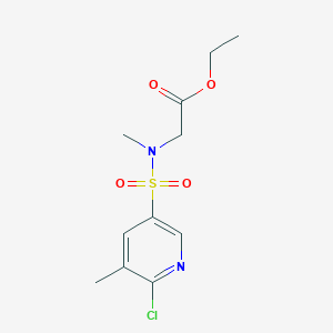 molecular formula C11H15ClN2O4S B2425105 ethyl 2-(N-methyl6-chloro-5-methylpyridine-3-sulfonamido)acetate CAS No. 1388412-75-6