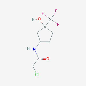 molecular formula C8H11ClF3NO2 B2425114 2-Chloro-N-[3-hydroxy-3-(trifluoromethyl)cyclopentyl]acetamide CAS No. 2411274-34-3