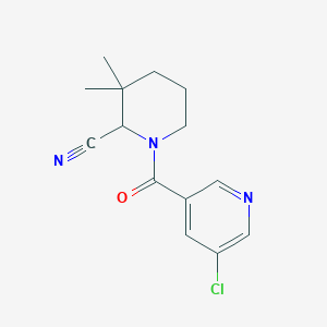 1-(5-Chloropyridine-3-carbonyl)-3,3-dimethylpiperidine-2-carbonitrile