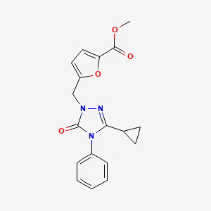 methyl 5-((3-cyclopropyl-5-oxo-4-phenyl-4,5-dihydro-1H-1,2,4-triazol-1-yl)methyl)furan-2-carboxylate