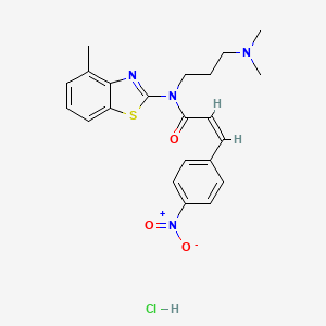 molecular formula C22H25ClN4O3S B2425132 (Z)-N-(3-(dimethylamino)propyl)-N-(4-methylbenzo[d]thiazol-2-yl)-3-(4-nitrophenyl)acrylamide hydrochloride CAS No. 1322292-74-9