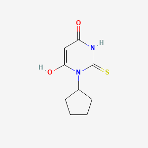 molecular formula C9H12N2O2S B2425133 1-cyclopentyl-6-hydroxy-2-thioxo-2,3-dihydropyrimidin-4(1H)-one CAS No. 556006-93-0