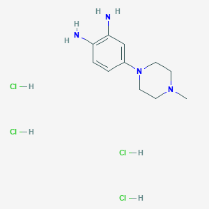 molecular formula C11H22Cl4N4 B2425137 1,2-Benzenediamine, 4-(4-methyl-1-piperazinyl)-, tetrahydrochloride CAS No. 881214-42-2