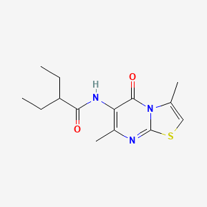 molecular formula C14H19N3O2S B2425144 N-(3,7-Dimethyl-5-oxo-5H-thiazolo[3,2-a]pyrimidin-6-yl)-2-ethylbutanamid CAS No. 946358-21-0