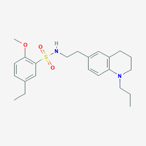 molecular formula C23H32N2O3S B2425148 5-ethyl-2-methoxy-N-(2-(1-propyl-1,2,3,4-tetrahydroquinolin-6-yl)ethyl)benzenesulfonamide CAS No. 955534-04-0
