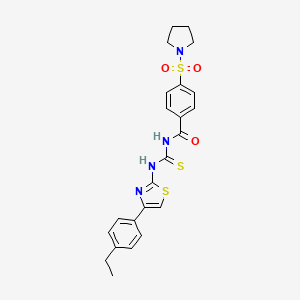 N-((4-(4-ethylphenyl)thiazol-2-yl)carbamothioyl)-4-(pyrrolidin-1-ylsulfonyl)benzamide