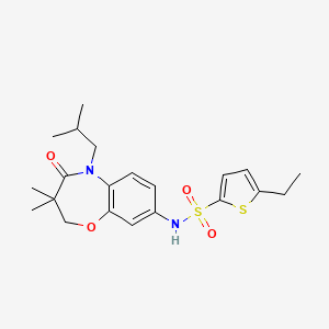 molecular formula C21H28N2O4S2 B2425162 5-ethyl-N-(5-isobutyl-3,3-dimethyl-4-oxo-2,3,4,5-tetrahydrobenzo[b][1,4]oxazepin-8-yl)thiophene-2-sulfonamide CAS No. 921993-18-2