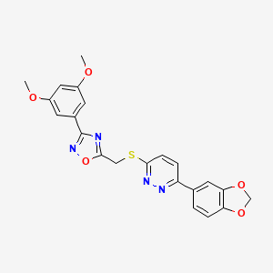 3-(1,3-Benzodioxol-5-yl)-6-({[3-(3,5-dimethoxyphenyl)-1,2,4-oxadiazol-5-yl]methyl}sulfanyl)pyridazine