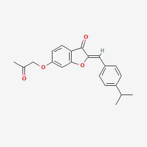 molecular formula C21H20O4 B2425165 (Z)-2-(4-isopropylbenzylidene)-6-(2-oxopropoxy)benzofuran-3(2H)-one CAS No. 879807-12-2