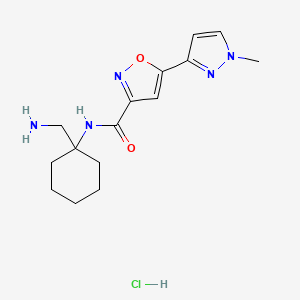N-[1-(Aminomethyl)cyclohexyl]-5-(1-methylpyrazol-3-yl)-1,2-oxazole-3-carboxamide;hydrochloride