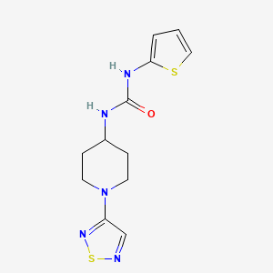 molecular formula C12H15N5OS2 B2425174 1-[1-(1,2,5-Thiadiazol-3-yl)piperidin-4-yl]-3-(thiophen-2-yl)urea CAS No. 2034604-65-2