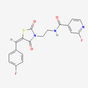 molecular formula C18H13F2N3O3S B2425178 2-Fluoro-N-[2-[(5E)-5-[(4-fluorophenyl)methylidene]-2,4-dioxo-1,3-thiazolidin-3-yl]ethyl]pyridine-4-carboxamide CAS No. 1808492-70-7