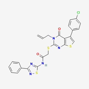 2-[5-(4-chlorophenyl)-4-oxo-3-prop-2-enylthieno[2,3-d]pyrimidin-2-yl]sulfanyl-N-(3-phenyl-1,2,4-thiadiazol-5-yl)acetamide