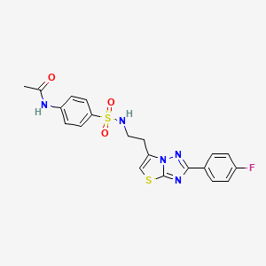 N-(4-(N-(2-(2-(4-fluorophenyl)thiazolo[3,2-b][1,2,4]triazol-6-yl)ethyl)sulfamoyl)phenyl)acetamide