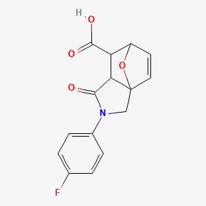 molecular formula C15H12FNO4 B2425202 2-(4-Fluorophenyl)-1-oxo-1,2,3,6,7,7a-hexahydro-3a,6-epoxyisoindole-7-carboxylic acid CAS No. 1005150-91-3