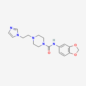 4-(2-(1H-imidazol-1-yl)ethyl)-N-(benzo[d][1,3]dioxol-5-yl)piperazine-1-carboxamide