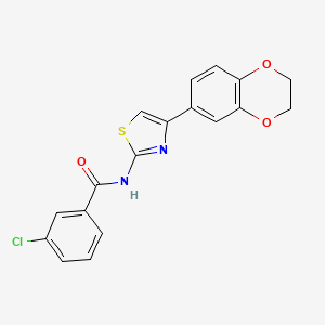 3-chloro-N-[4-(2,3-dihydro-1,4-benzodioxin-6-yl)-1,3-thiazol-2-yl]benzamide