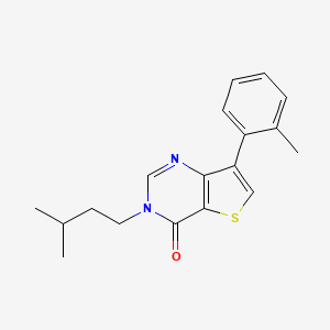 molecular formula C18H20N2OS B2425221 3-(3-甲基丁基)-7-(2-甲基苯基)噻吩[3,2-d]嘧啶-4(3H)-酮 CAS No. 1207050-52-9