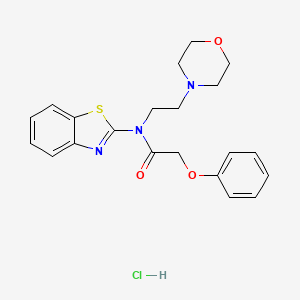 molecular formula C21H24ClN3O3S B2425226 盐酸N-(苯并[d]噻唑-2-基)-N-(2-吗啉乙基)-2-苯氧基乙酰胺 CAS No. 1216522-73-4