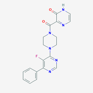 molecular formula C19H17FN6O2 B2425227 3-[4-(5-Fluoro-6-phenylpyrimidin-4-yl)piperazine-1-carbonyl]-1H-pyrazin-2-one CAS No. 2415491-21-1