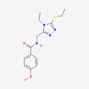 molecular formula C15H20N4O2S B2425228 N-[(4-ethyl-5-ethylsulfanyl-1,2,4-triazol-3-yl)methyl]-4-methoxybenzamide CAS No. 476448-79-0