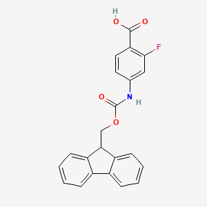 molecular formula C22H16FNO4 B2425242 N-Fmoc-4-氨基-2-氟苯甲酸 CAS No. 1693586-47-8