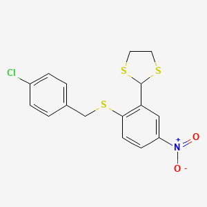 2-{2-[(4-Chlorobenzyl)sulfanyl]-5-nitrophenyl}-1,3-dithiolane