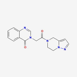 molecular formula C16H15N5O2 B2425246 3-(2-(6,7-dihydropyrazolo[1,5-a]pyrazin-5(4H)-yl)-2-oxoethyl)quinazolin-4(3H)-one CAS No. 2034264-14-5