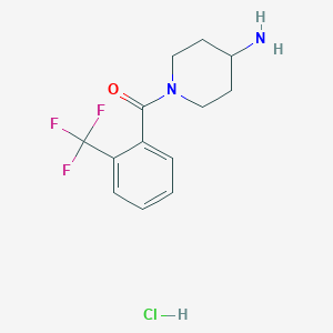 molecular formula C13H16ClF3N2O B2425263 (4-氨基哌啶-1-基)[2-(三氟甲基)苯基]甲烷酮盐酸盐 CAS No. 1774898-61-1
