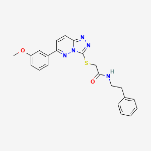 molecular formula C22H21N5O2S B2425295 2-((6-(3-methoxyphenyl)-[1,2,4]triazolo[4,3-b]pyridazin-3-yl)thio)-N-phenethylacetamide CAS No. 894062-04-5