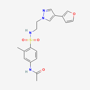 molecular formula C18H20N4O4S B2425305 N-(4-(N-(2-(4-(furan-3-yl)-1H-pyrazol-1-yl)ethyl)sulfamoyl)-3-methylphenyl)acetamide CAS No. 2034554-20-4