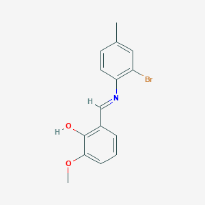 molecular formula C15H14BrNO2 B2425314 2-{(E)-[(2-溴-4-甲苯基)亚氨基]甲基}-6-甲氧基苯酚 CAS No. 1232820-46-0
