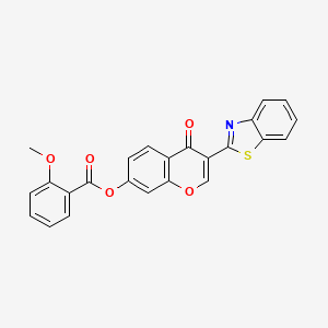 molecular formula C24H15NO5S B2425328 3-(苯并[d]噻唑-2-基)-4-氧代-4H-色满-7-基 2-甲氧基苯甲酸酯 CAS No. 610759-39-2